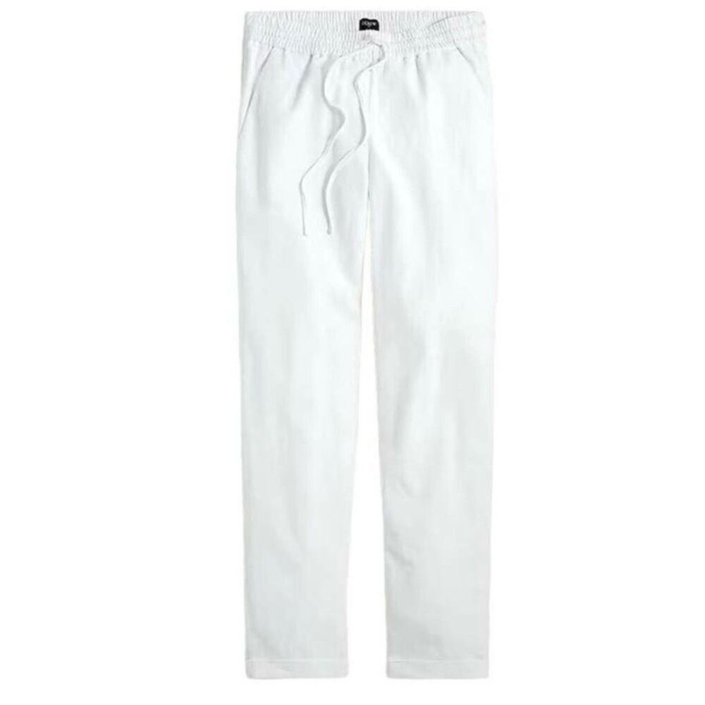 J. Crew Womens size 16 White Pull On Pant Linen Cotton Blend